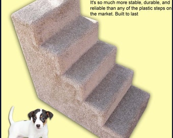 Sturdy Dog Steps, 30'H x 16'W x 30'D.