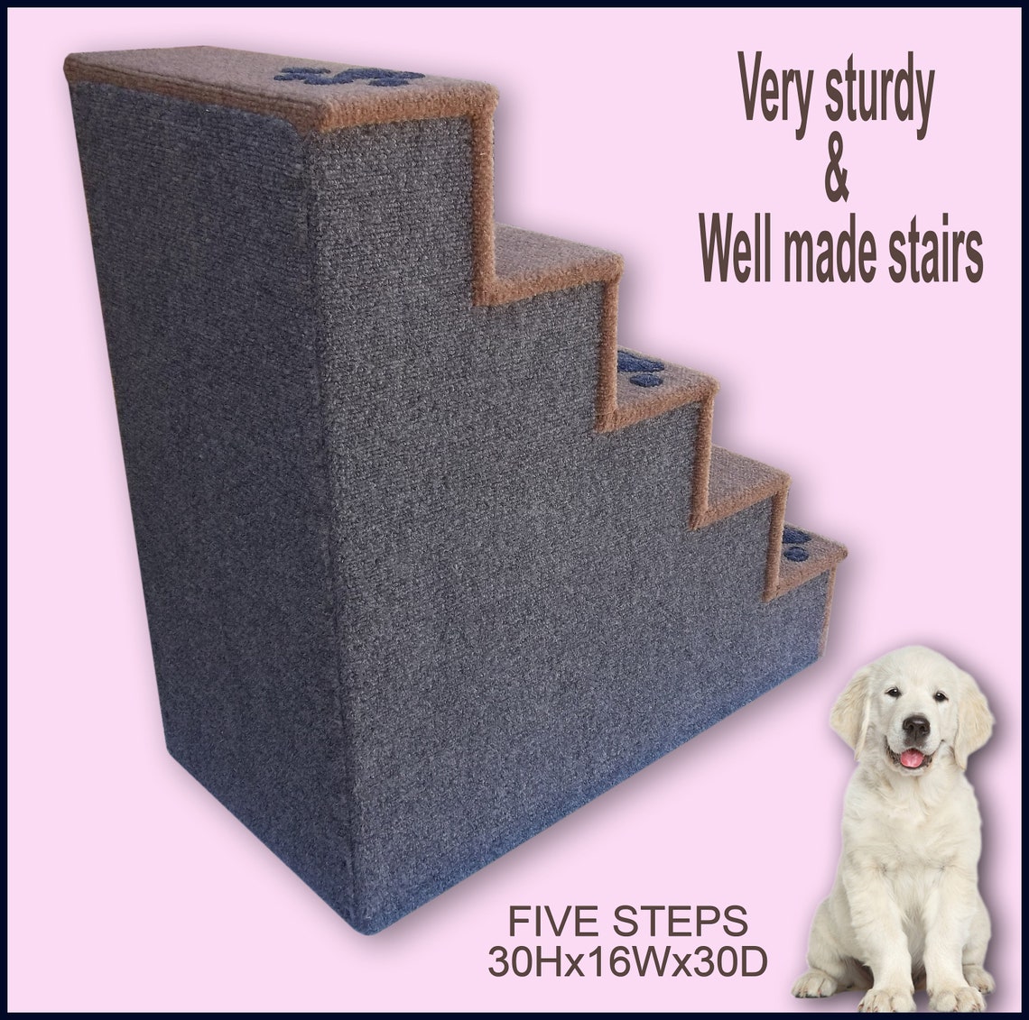 Multi Color Dog Stairs for Tall Bed. 30 Inches Tall Wooden Dog Etsy