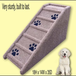 Pet Ramp with inlaid paw prints. Dog Ramp 18Hx14Wx35D,  Dog Ramp, Pet Ramp. Built to last.