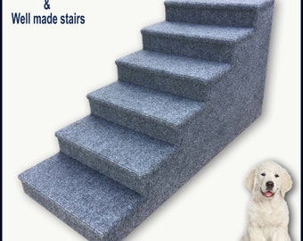 Pet Steps for small Dogs, Dog Steps gray color, Small to Medium Dogs. Six steps. 18 High x 15 Wide x  35 Deep.