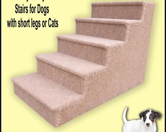 Dog steps for Dogs or Cats, Dog Steps, Small to Medium Dogs. Five steps. 20" High x 15" Wide x 29" Deep.