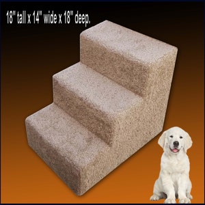 Dog steps, Three steps for dogs or cats. 18 Tall x 14 wide x 18 deep.