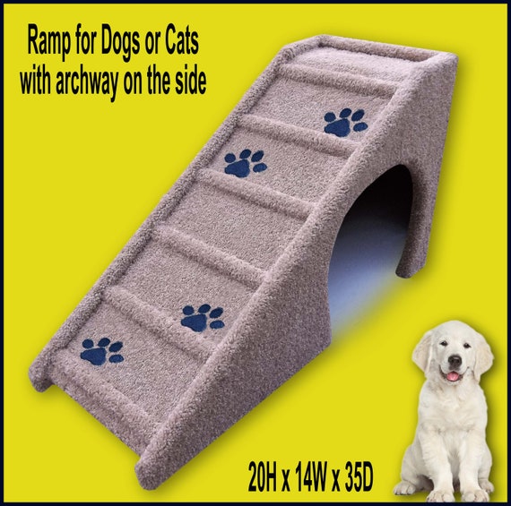 Pet Ramp With Paw Prints and Opening on the Side. Dog Ramp 20hx14wx35d Built to Last. Dog Stairs Animal Ramp. Etsy