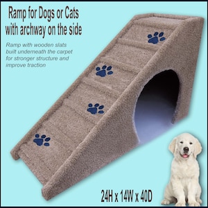 Dog Ramp with opening on the side. 24" tall x 14" wide x 40" Deep Dog Ramp, Pet Ramp, Pet Furniture. Built to last. Veterinarian recommended
