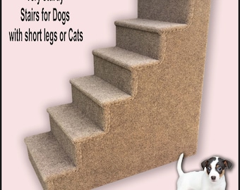 Pet Steps for small Dogs or Cats, Dog Steps Beige color, Small to Medium Dogs. Six steps, Dogs with short legs. 30 H x 15 W x  30 D.