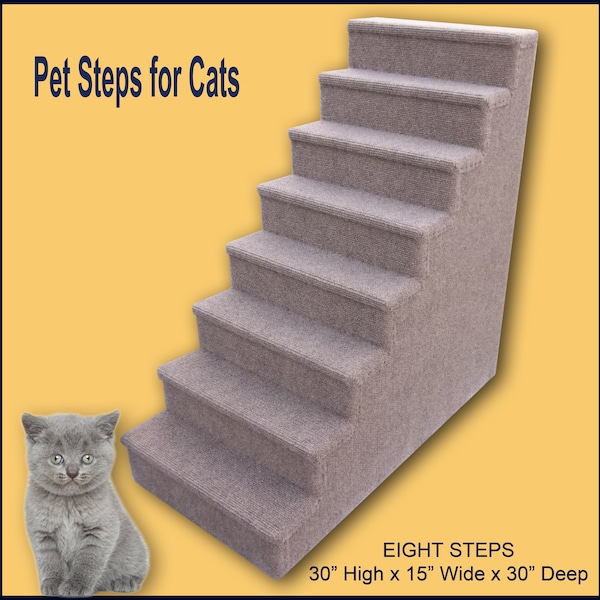 Pet Steps for Cats, eight steps 30 High x 15 Wide x 30 Deep.