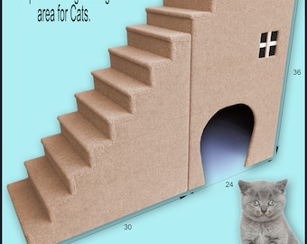 Pet Steps for Cats with Large Landing Area. 36Hx15Wx54D. Very sturdy, Built to last, Dog steps.