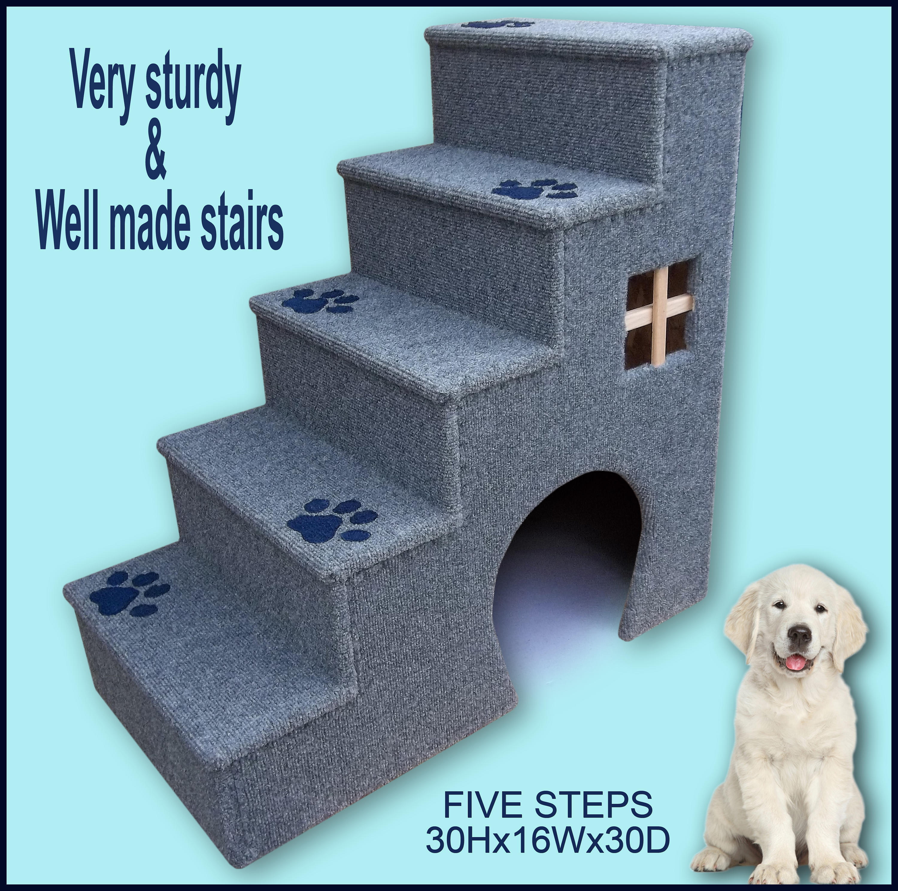 Dog steps. 30 inches tall wooden dog steps pet stairs. Dogs Etsy