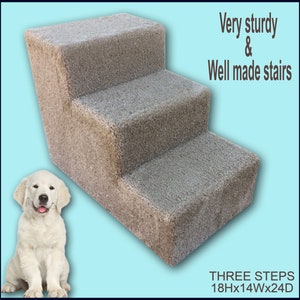 18 tall wooden dog steps, pet stairs for dogs or cats.