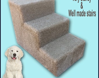 18 tall wooden dog steps, pet stairs for dogs or cats.