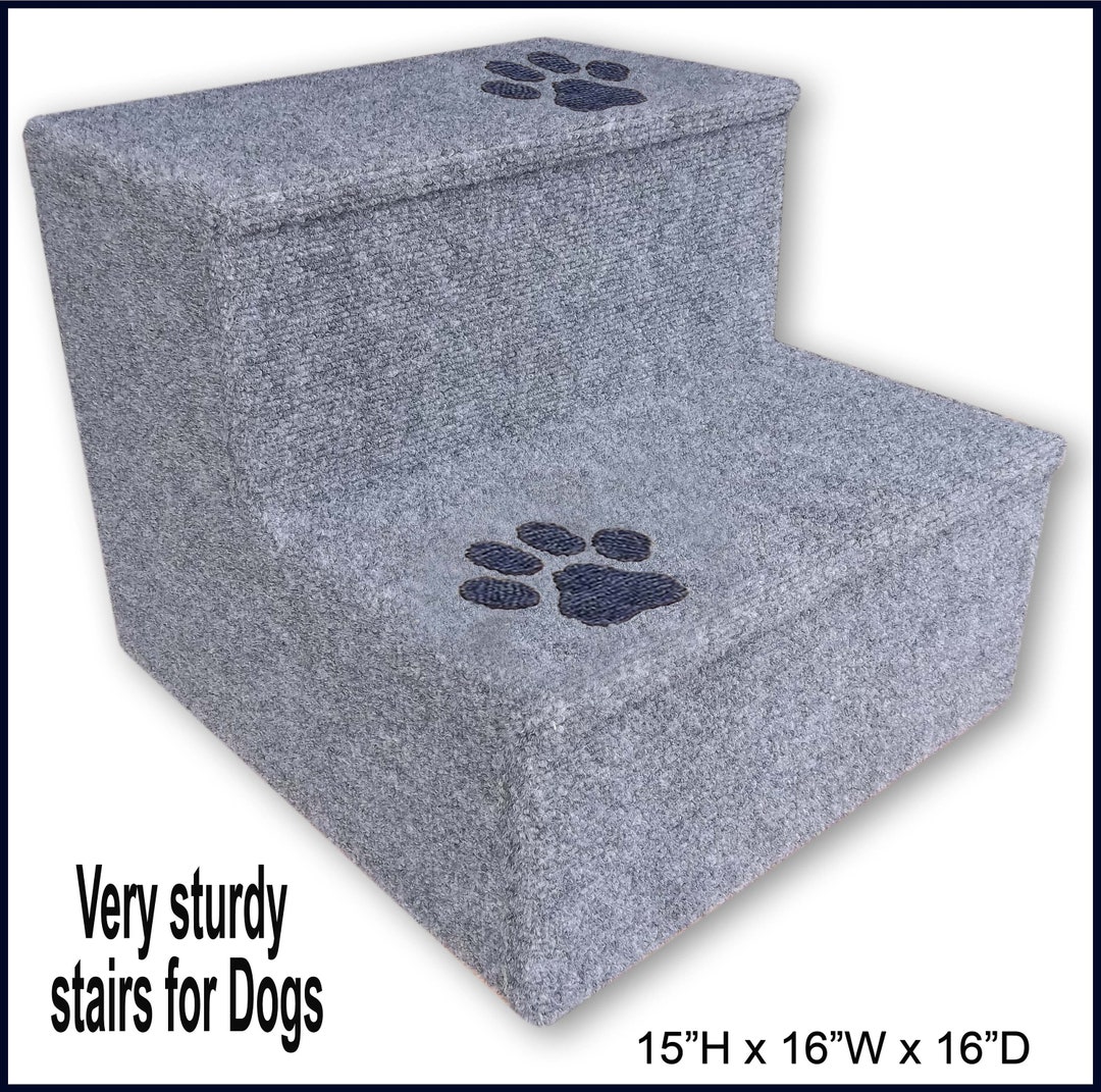 Sturdy Dog Steps With Inlaid Paw Prints. 15 H X 16 W X 16 D. Steps
