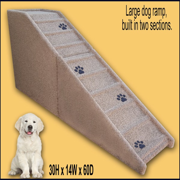 Dog Ramp  30" tall x 14" wide x 60" Deep Dog Ramp. Pet Furniture. Built to last. Veterinarian recommended!