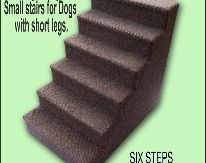 Dog Steps, Small to Medium Dogs. Six Steps, Dogs With Short Legs. 21 1/2 High X 15 Wide X 22 1/2
