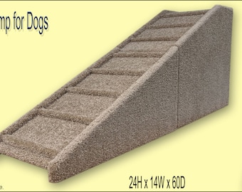 Large Dog Ramp  24" tall x 14" wide x 60" Deep Dog Ramp. Pet Furniture. Built to last. Veterinarian recommended!