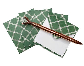 4 Plaid Mini Envelopes with Blank Note Cards, Blank Mini Cards, Blank Wedding Cards, Blank Cards, Advice Cards, Favor Cards Set of 4