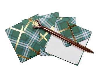 4 Plaid Mini Envelopes with Blank Note Cards, Blank Mini Cards, Blank Wedding Cards, Blank Cards, Advice Cards, Favor Cards Set of 4