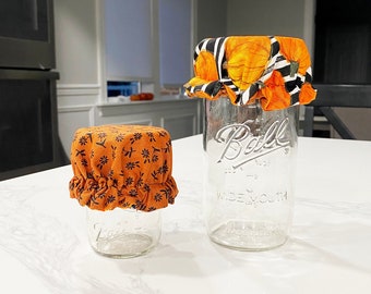 Reusable Jar Cover for Kitchen, Reversible Jar Cozy for Sourdough Starter or to Prevent Bugs! Mason Jar Cover