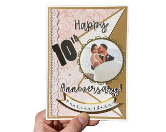 Handmade PERSONALIZED Anniversary Card, handmade wedding anniversary card, handmade wedding card