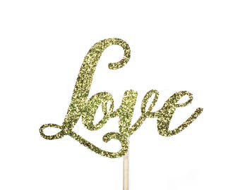 Gold Love Cupcake Toppers, Wedding Cupcake Toppers, Bridal Shower Cupcake Toppers, Anniversary cupcake toppers, Wedding Party Decorations