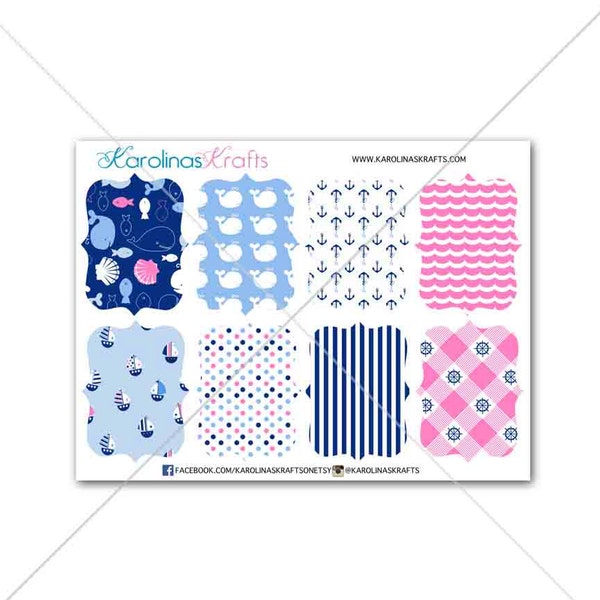 8 Nautical Fancy Shapes! Perfect for your Erin Condren Life Planner, Filofax, Kikkik, Plum Paper & other planner/agenda, scrapbook #SQ00059