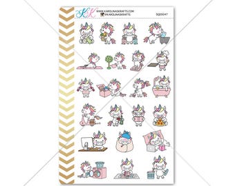 Unicorn Stickers for planner, Functional planner stickers, colorful sticker. functional sticker, unicorn planner sticker #SQ00047