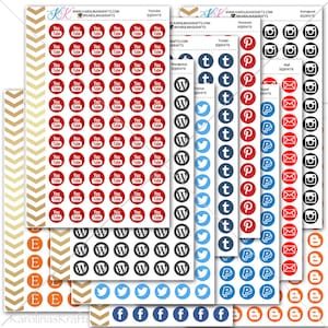 Social Media Stickers for planner, calendar! Functional planner stickers, instagram sticker, social media icons, instagram planner #SQ00476