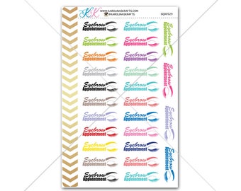 Eyebrow Appointment Stickers for planner, calendar! Functional planner stickers brow sticker functional sticker reminder sticker #SQ00529