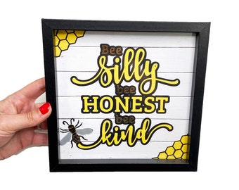 Bee Themed Photo Frame Decor, Bee House Decor, Bee Decor for Home, Bee Wall Decor