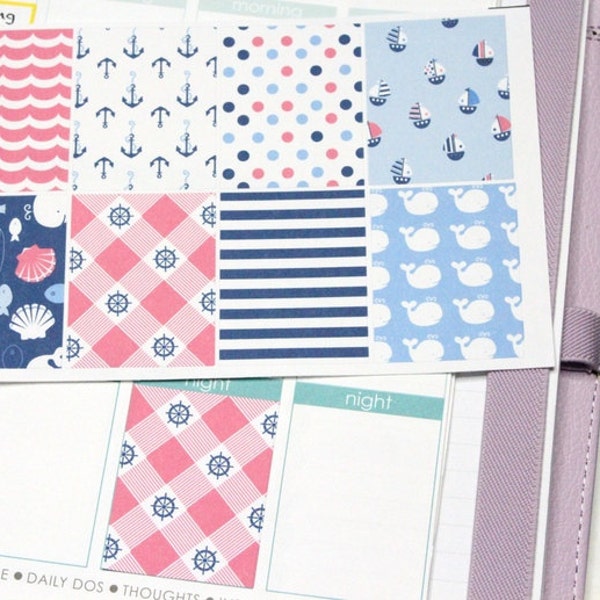 8 Nautical Squares! Perfect for your Erin Condren Life Planner, Filofax, Kikkik, Plum Paper, or scrapbooking! #SQ00682