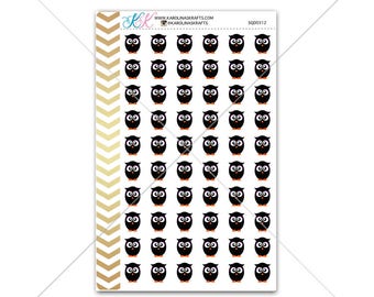 Black Owl Stickers for planner, calendar! Functional planner stickers animal sticker functional sticker Halloween sticker #SQ00312