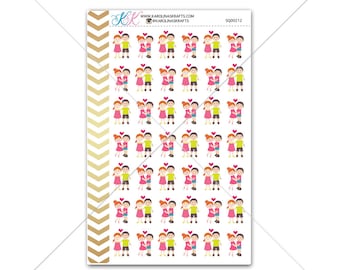 Redhead couple date night Stickers for planner, calendar! Functional planner stickers love sticker couple sticker  #SQ00212