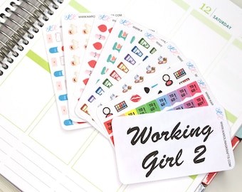 Itty Bitty Working Girl Stickers! Perfect for your Erin Condren Life Planner, Filofax, Plum Paper and other planner, scrapbooking! #SQ00872