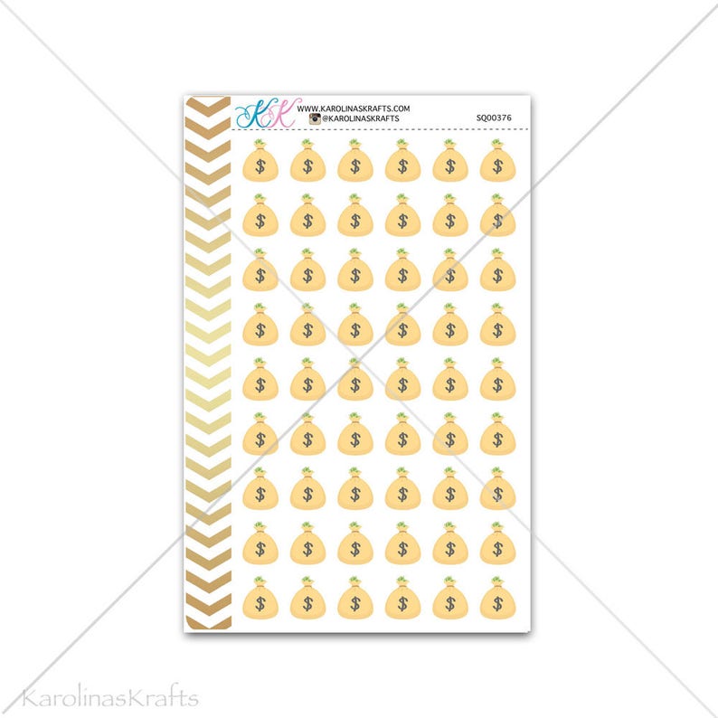 Money Bag Stickers For Planner Calendar Functional Planner Stickers Payday Sticker Functional Sticker Money Sticker Sq00376 - 