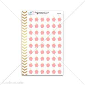 Piggy Bank Stickers for planner, calendar Functional planner stickers money sticker functional sticker animal sticker SQ00380 image 1