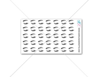 Itty Bitty Eyelash Stickers or Eyebrow Stickers! Itty Bitty Planner Stickers, Travel Stickers, Sew Much Crafting Stickers  #SQ00647