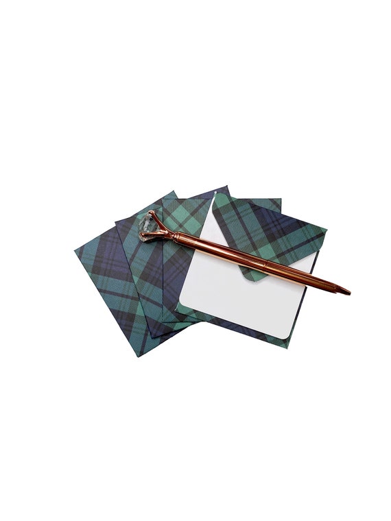 Note Cards Paper & Party Supplies 4 Plaid Mini Envelopes with Blank