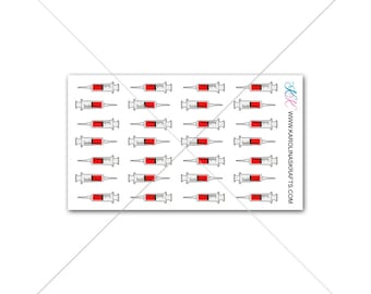 Itty Bitty Syringe Stickers for planner, calendar! Functional planner stickers medical sticker doctor sticker shot sticker #SQ00073