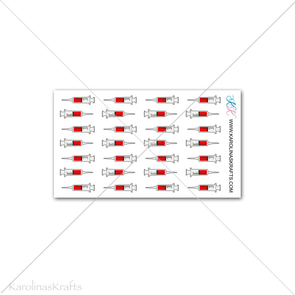 Syring Sticker Itty Bitty Syringe Stickers for Planner, Calendar! Functional Planner ...