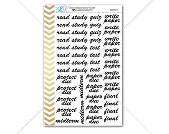 Word Art School Stickers for planner, calendar! Functional planner stickers student sticker functional sticker college sticker #SQ00002