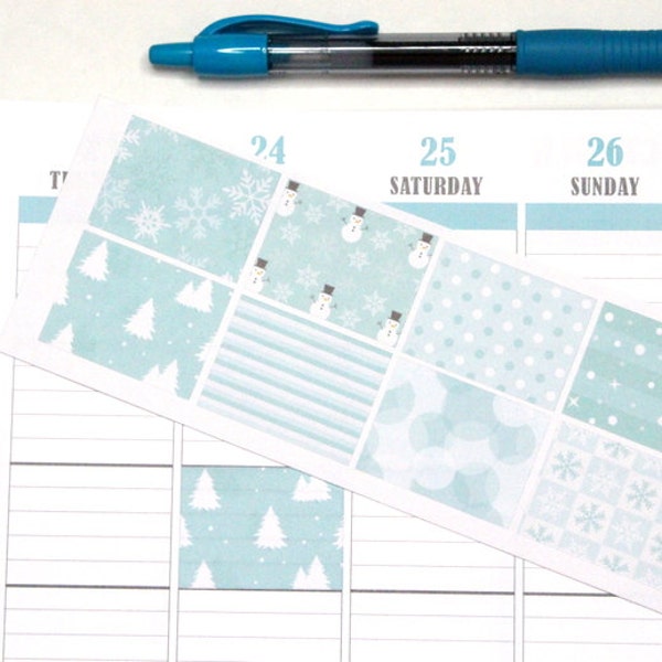 40% OFF 8 Frosty Winter Stickers for Plum Paper Planners! Cut for Plum Paper but can be customized to fit other planners! #SQ00675