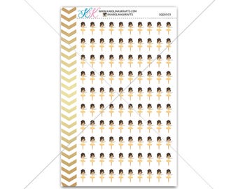 Tan Ballerina Stickers for planner, calendar! Functional planner stickers dance sticker functional sticker #SQ00503