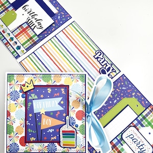 Tarjeta tríptico de cumpleaños para niño hecha a mano, tarjeta de cumpleaños, folio de tarjeta de cumpleaños con espacio también para fotos, miniálbum de cumpleaños