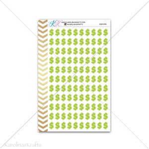 Green money sign Stickers for planner, calendar! Functional planner stickers financial sticker functional sticker payday sticker #SQ00386