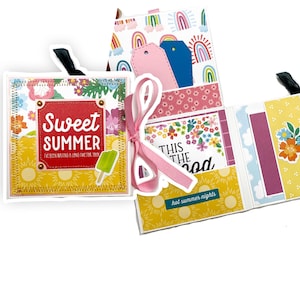 Summer 4x4 Mini Album, Summer Scrapbook Album, Summer Photo album, Mini Album Handmade, 4x4 Mini Album Gift for him/her
