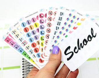 Itty Bitty School Stickers! Perfect for your Erin Condren Life Planner, Filofax, Plum Paper and other planner, scrapbooking! #SQ00861