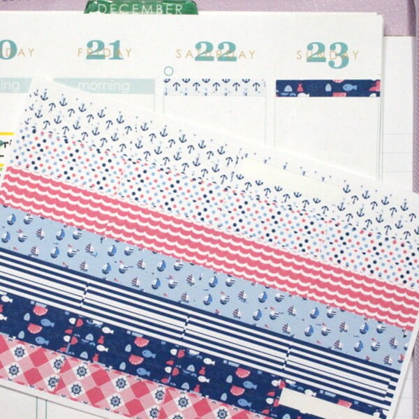 56 Nautical Labels for the morning/day/night sections! Cut for Erin Condren but can be customized to fit Filofax, & other planners! #SQ00417
