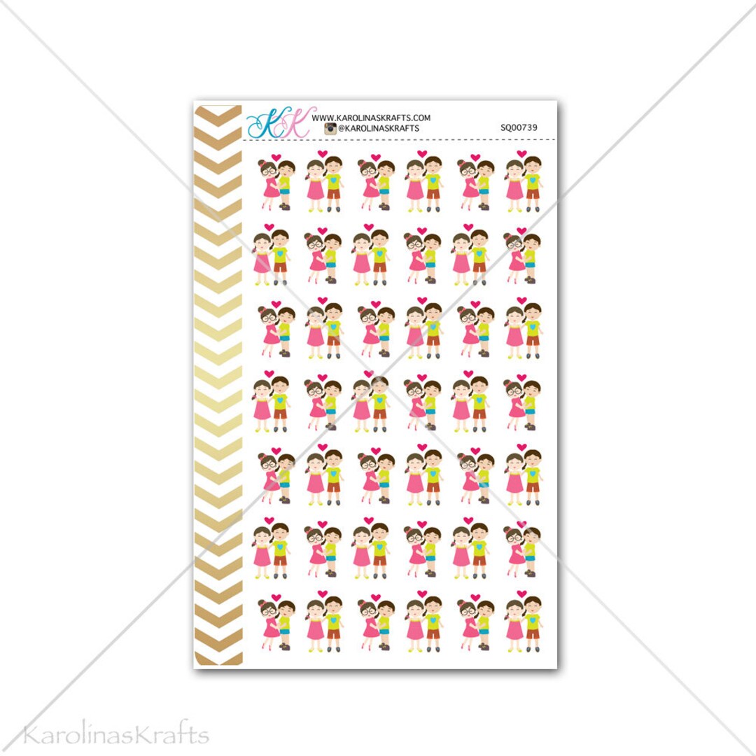 Girl Couple Date Night Stickers for Planner, Calendar! Functional ...