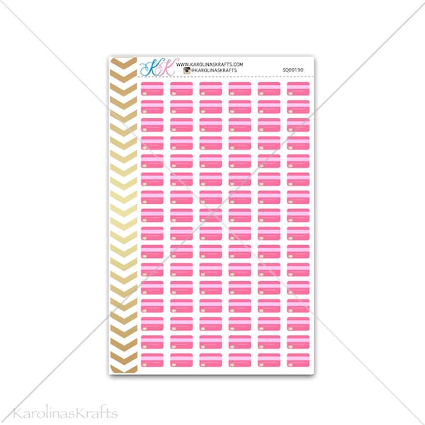 Rosa adesivi di carta di credito per planner, calendario! Planner funzionali adesivi finanza budget planner dell'autoadesivo #SQ00190