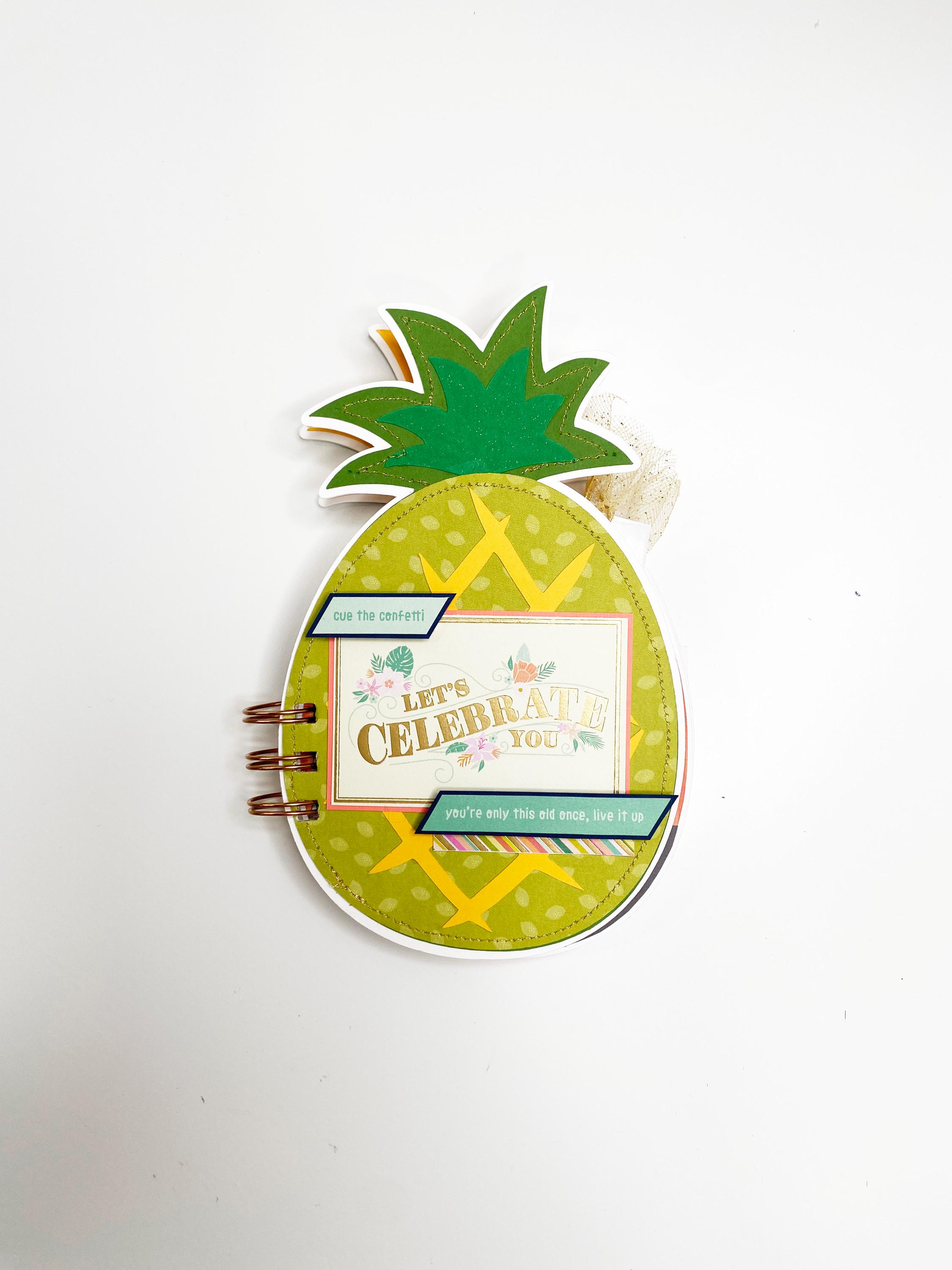 Handmade Tropical Birthday Mini Album, Birthday Scrapbook, Birthday Photo Mini Album with space for photos too, Birthday Mini Album