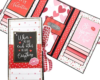 Mini album di San Valentino! Mini album di San Valentino, album fotografico d'amore per foto e diario, album di ritagli di San Valentino, album a cascata